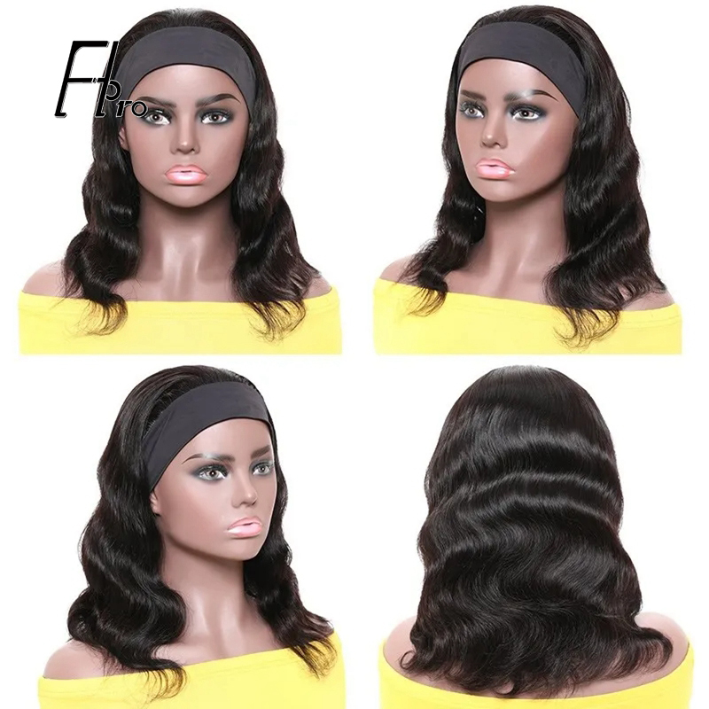 Top Quality Headband Wig Body Wave Bob Wigs 150% Density Natural Color Virgin Hair  